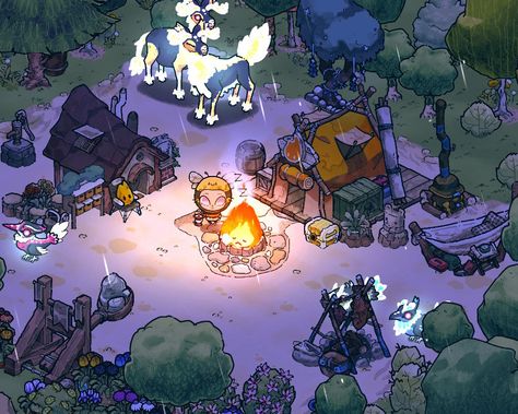 Cozy Grove Campsite, Cozy Grove Decorating, Cozy Grove Game Decor, Cozy Grove Game, Cosy Gaming, Cozy Grove, Campsite Decor, Haunted Island, Scout Oath