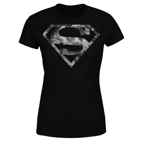 DC Originals Marble Superman Logo Women's T-Shirt - Black Clothing | Zavvi US Superman Outfit, Comic Superman, Superman Characters, Bodysuit Costume, Superman Logo, Man Of Steel, A Plane, Baggy Fits, Super Hero