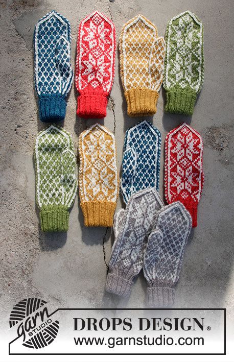 Maglia Fair Isle, Vanilla Lace, Norwegian Knitting, Knitted Mittens Pattern, Drops Baby, Knitted Mittens, The Mitten, Fair Isle Knitting Patterns, Colorwork Knitting