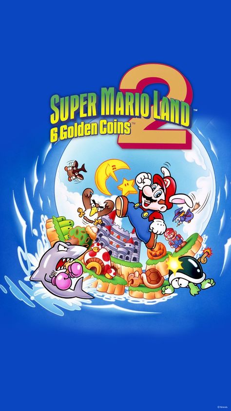 Super Mario Land 2: Golden Coins - Wallpaper My Nintendo Mario Land, Super Mario Land, Golden Coins, Super Mario Nintendo, Game Wallpaper Iphone, Retro Gaming Art, Mario Nintendo, Nintendo Characters, Super Mario World