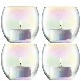 Outside Home Decor, Pearl Tea, Types Of Glassware, Pastel Home Decor, Glass Votives, Outdoor Home Decor, Glass Votive Holders, Candle Gift Box, Decor Candles