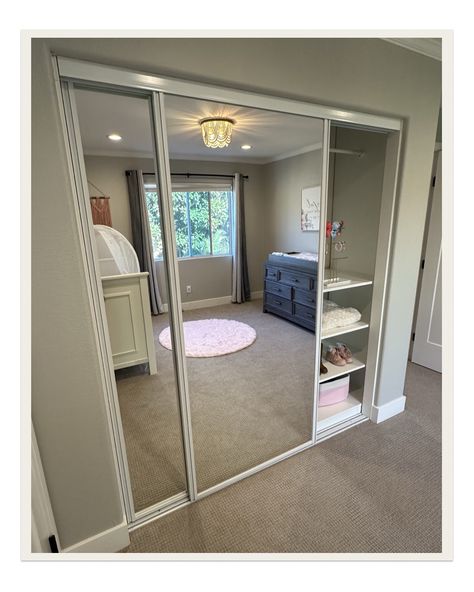 Crestview Closet Door with SoftClose Technology Mirrored Wardrobe Doors, Back Painted Glass, Mirror Panel, Mirror Panels, Glass Room, Free Mirror, Mirrored Wardrobe, Closet Door, Room Partition