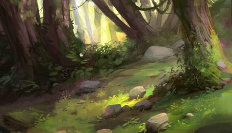 Forest Environment Concept Art, Snake Tanks, Animated Landscape, Environment Painting, Arte Peculiar, Art Environment, Fantasy Background, Landscape Concept, Background Drawing