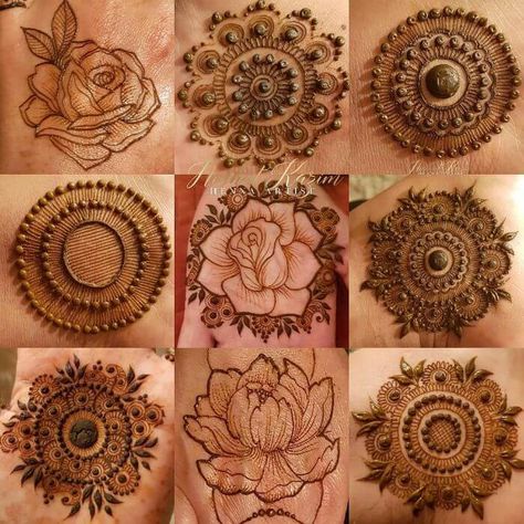 Mehndi Designs Step By Step, Tikki Mehndi Design, Tikki Mehndi, Round Mehndi Design, Henna Tattoo Kit, Mehndi Designs 2018, Bridal Mehendi Designs Hands, Henna Art Designs, Beginner Henna Designs