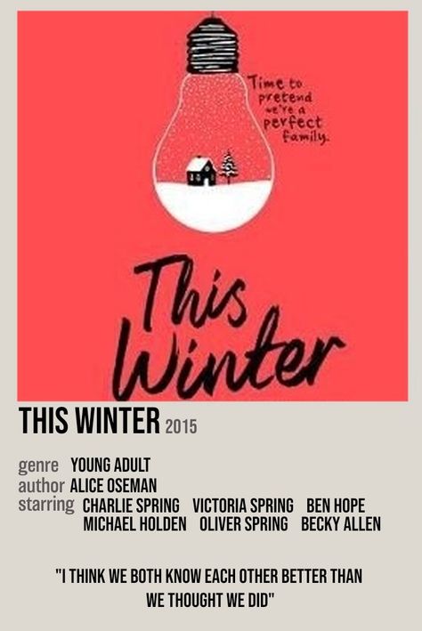 This Winter Alice Oseman Aesthetic, This Winter Alice Oseman, Heartstopper Poster, Tori Spring, Polaroid Posters, Alice Oseman, Alice Book, Future Room, Winter Books