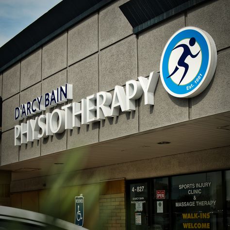 D'Arcy Bain Physiotherapy truly cares about getting you back in motion... •⠀ •⠀ •⠀ #physiotherapy #painrelief #backpain #brandidentity #winnipeg #yeg #brandingdesign #branding #graphicdesigner #design #painmanagement #shoulderpain #lowerbackpain #backpainrelief #signsofinstagram #signagedesign #signage #signmaker #wpg #wpgnow #physiotherapyclinic #physiotherapycanada #customsignage #igsignage #wpgc #wpgcity #wpglocal #winnipeglocalbusiness Physiotherapy Branding, Clinic Signage, Business Sign Design, Name Board Design, Physiotherapy Clinic, Wall Painting Techniques, Shop Signage, Sign Board Design, Name Boards