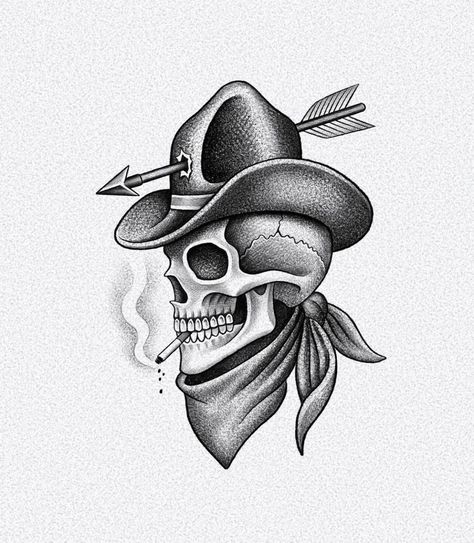 Skull With Hat Tattoo, American Traditional Skull, Skull With Hat, Traditional Skull, Hat Tattoo, Traditional Rose, School Designs, Traditional Roses, Old School Tattoo Designs