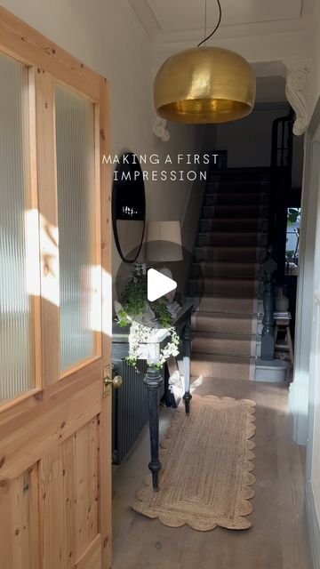 Kerry Lockwood - In Detail on Instagram: "They say first impressions matter, and your hallway or entryway is the first thing you and your guests notice when entering your home.  They can often be neglected and seen as just a passing place but by treating your entryway like a true extension of your home, you turn it into a room with purpose and personality, making it feel special.  To do this I would recommend functional furniture like a console or a storage bench, add personality with artwork, plants etc…, warm lighting and a rug or runner to soften the space  I often get asked where we keep all the clutter like shoes and coats. We’re lucky to have a cupboard under the stairs that is full to the brim with so many of these along with golf clubs/tennis rackets/footballs etc…  #hallwaydecor # Cozy Hallway, Hallways And Stairs, Cupboard Under The Stairs, Under Stairs Cupboard, 50k Views, Under The Stairs, Tennis Rackets, Warm Lighting, Under Stairs