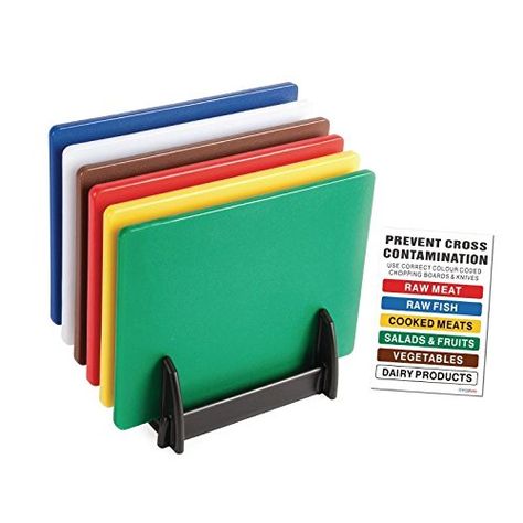 6X Hygiplas Standard Low Density Chopping Board Colour Coded Set Kitchen Kitchen Materials, Meat Salad, Chopping Board Set, Kitchen Surfaces, Chopping Boards, Catering Equipment, Cleaning Walls, Commercial Kitchen, Food Safety