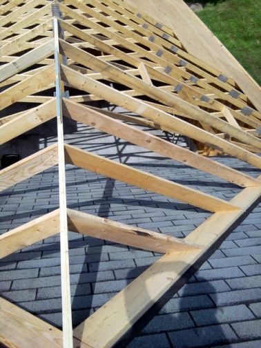 Tying in New Garage roof to old garage roof | DIY Home Improvement Forum Gable Roof Addition, Porch Gable Roof, Roof Addition, Porch Gable, Gable Roof Design, Attic Ideas, Roof Pitch, Garage Roof, Framing Ideas