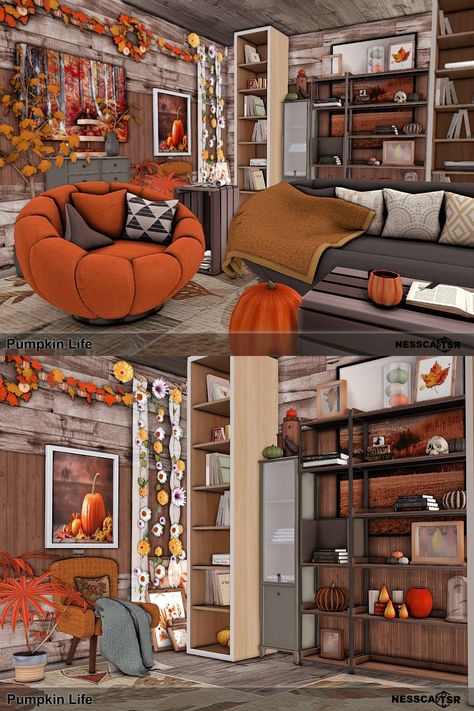 Sims4 Cc Autumn, Sims 4 Cc Furniture Halloween, Sims 4 Autumn Decor, Sims 4 Cc Fall Furniture, Sims 4 Fall Cas Background, Sims 4 Halloween House, Ts4 Fall Cc, Sims 4 Hocus Pocus Cc, Sims 4 Autumn Loading Screen