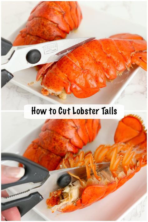 How to Cut a Lobster Tail Boiled Lobster Tail How To Cook, Best Way To Cook Lobster Tails, Frozen Lobster Tail Recipe, Boiled Lobster Tail Recipe, Lobster Tail Oven, Easy Lobster Tail Recipe, Cooking Frozen Lobster Tails, Elegant Meals, Cooking Lobster