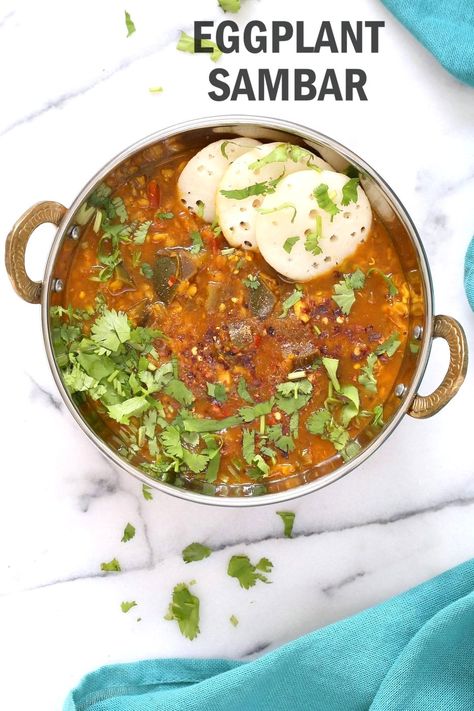 Dal Instant Pot, Vegan Eggplant Recipes, Yellow Dal, Tikka Masala Sauce, Sambar Recipe, Vegan Eggplant, Vegan Indian Recipes, Yellow Lentils, Vegan Richa