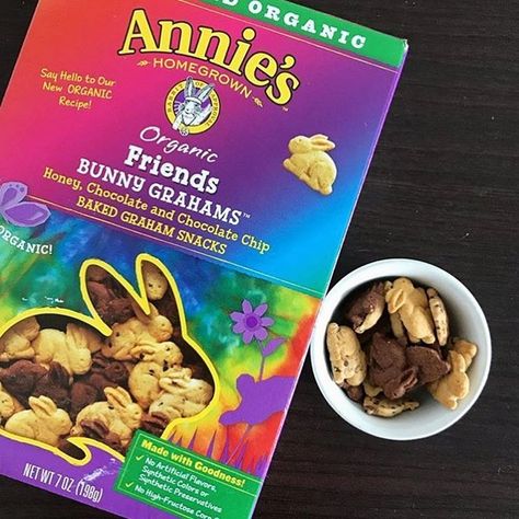 Annie's Organic Bunny Grahams Review - details on ingredients, allergens, nutrition and more! Annies Snacks, Low Sugar Treats, Trifle Pudding, Homemade Snickers, Nutter Butter, Bunny Cookies, Birthday Desserts, Easy No Bake Desserts, Organic Chocolate