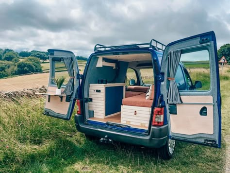 Floss - Cosy Peugeot Partner Microcampervan | Quirky Campers Berlingo Camper, Rock And Roll Bed, Baby Vans, Campervan Hire, Kombi Home, Micro Camper, Van Conversion Interior, Van Color, Peugeot Partner