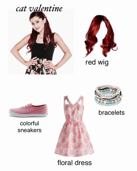 Cat Valentine Costume, Cat Valentine Halloween Costume, Cat Valentine Makeup, Victorious Halloween Costume, Victorious Costume, Cat Valentine Outfits Victorious, Valentine Halloween Costume, Ariana Grande 2020, Star Halloween Costume