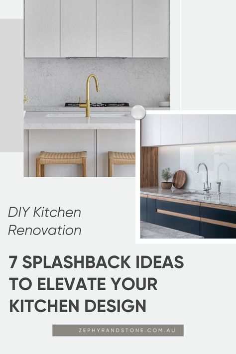 Discover the power of aesthetics with 7 incredible splashback ideas that can transform your kitchen design and create a stunning visual impact! From DIY kitchen renovations to professional installations, we'll guide you through the best techniques and materials to choose from. Elevate your kitchen space today! Coastal Kitchen Splashback Ideas, White Splashback Kitchen, White And Timber Kitchen, Modern Kitchen Splashbacks, Splash Back Ideas, Kitchen Splashback Ideas, Splashback Kitchen, Sleek Architecture, Splashback Ideas