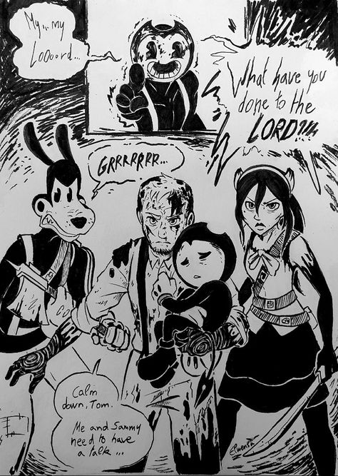 Bendy Y Boris, New Soul, Yandere Manga, Alice Angel, Bendy And The Ink Machine, Scary Art, Old Cartoons, Gold Ink, Game Character