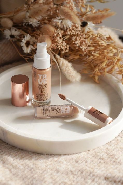 Foundation Aesthetic Photography, Catrice True Skin Foundation, Foundation Photography, Instagram Feed Planner, Skincare Products Photography, Easy Photography Ideas, Skin Aesthetics, Cosmetic Sets, Beauty Products Photography