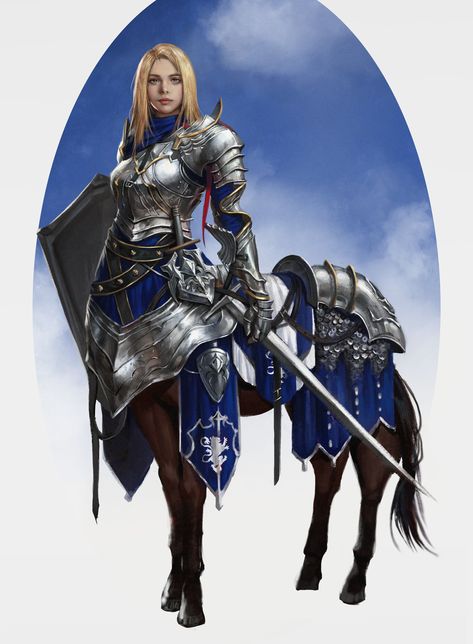 Rpg Warrior, Female Centaur, Roleplay Characters, Female Knight, Fantasy Races, Dungeons And Dragons Characters, Dnd Art, Fantasy Armor, Fantasy Warrior