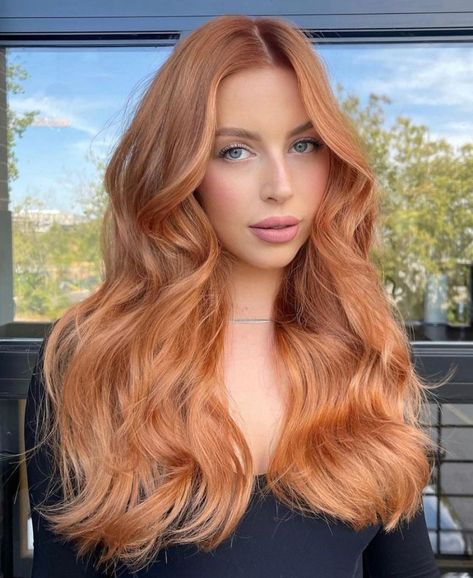 Hair Colour For Green Eyes, Red Balayage Hair, Copper Blonde Hair, Balayage Blond, Red Balayage, Strawberry Blonde Hair Color, Red Hair Inspo, Ginger Hair Color, Red To Blonde