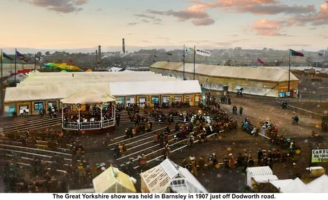 The Great Yorkshire show was held in Barnsley in 1907 just off Dodworth road. Barnsley South Yorkshire, South Yorkshire, Shop Front, Old Postcards, Bw Photo, Historical Sites, Yorkshire, Hold On, Road