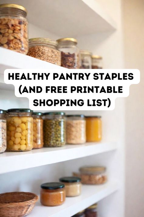 Healthy Pantry Staples (And Free Printable Checklist)
Do you have these healthy pantry staples on hand?  via @lifewithjoanne Pantry Essentials List, Pantry Staples List, Healthy Pantry Staples, Homemaker Schedule, Pantry List, Make Your Own Pasta, Healthy Pantry, Homemaking Skills, Vegetable Stock Cubes