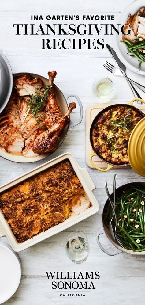 Ina Garten's 7 Favorite Thanksgiving Recipes | Williams Sonoma Taste Southern Thanksgiving Recipes, William Sonoma Recipes, Deep Dish Apple Pie, Thanksgiving Appetizer Recipes, Ina Garten Recipes, Thanksgiving Stuffing, Fall Cooking, Recipes Appetizers, Thanksgiving Appetizers