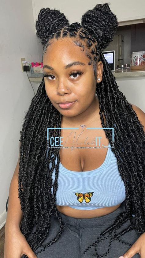 Passion Locs Styles, Foxlocs Hairstyles, Distressed Locs Styles, Soft Distressed Locs, Passion Locs, Distressed Locs, Latest Braided Hairstyles, Protective Braids, Barbie Ponytail