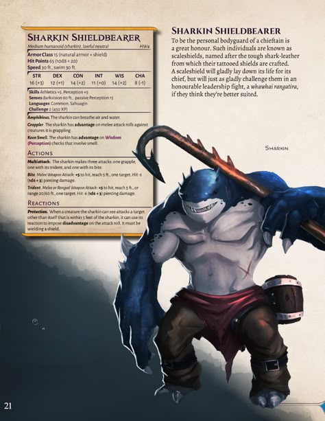 Dnd Sharkfolk, Dnd Sea Creatures, One Piece Dnd, Dnd Pirate, Enemy Character, Dm Dnd, Ocean Monsters, Dnd Stats, Dnd Homebrew