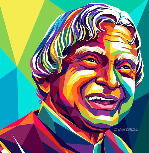 Digital Portrait Poster : Dr. A. P. J. Abdul Kalam on Behance Portrait With Geometric Shapes, Pop Art Painting Portrait, Swachh Bharat Drawing Posters, Apj Abdul Kalam Sketch, Apj Abdul Kalam Drawing, Patriotism Drawing, Art Coloring Tips, Abdul Kalam Drawing, Posterized Portraits