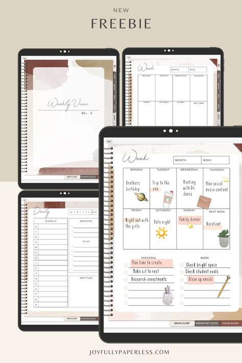 Are you a planner girl who is curious about planning digitally?? Well now's the time to find out if digital planning is for you with this awesome freebie! This planner is undated and includes:
⭐Yearly Overview
⭐Monthly Scedule
⭐Weekly Schedule
⭐Daily Schedule
⭐Habit Tracker
⭐Health Tracker
⭐Financial Planner
⭐Goal Planner
⭐Important Dates Log
⭐Brain Dump Section
⭐Notes Section
⭐Lists Section 
⭐Vision Board.....
Everything you need to plan your life! Subscribe to get your free planner instantly! Good Notes Templates Free Habit Tracker, Ipad Bujo, Printable Meal Planner Monthly, Study Planner Free, Ipad Planners, Ipad Planning, Planner Monthly Layout, Free Digital Planner, Photo Planner