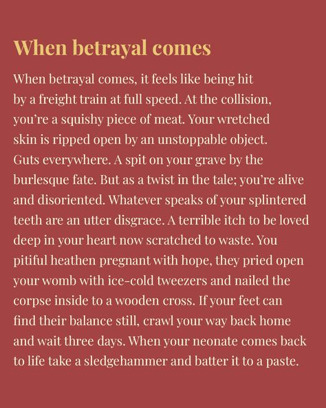 This #poem is an attempt to capture the raw feelings of being betrayed. I've read hundreds of poems on #betrayal and have always felt that they're written in retrospect. In most of them, I did not feel the sharp knife slice through my intestines (to put it simply). So I simply wrote one that best depicts the #anger/angst of betrayal in real time. . . . #poems #poetry #poet Poems About Being Betrayed, Being Betrayed, Sharp Knife, Learning English, Learn English, Real Time, Anger, Desi, Poetry