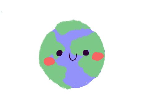 Cute Earth Illustration, Cute Earth Drawings, Earth Drawing Simple, Earth Painting, Cute Earth, Earth Drawings, Earth Illustration, Creepy Drawings, Easy Doodles