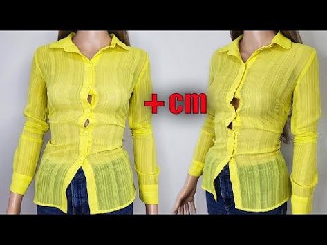 ⭐Amazing sewing trick: How to INVISIBLY and BEAUTIFULLY ENLARGE a tight blouse - YouTube Sewing A Blouse, Modify Clothes Diy Ideas, Recycle Clothes Refashioning, Modified Clothing, Slouchy Shirt, Shirt Tutorial, Sewing Alterations, Mode Crochet, Repair Clothes