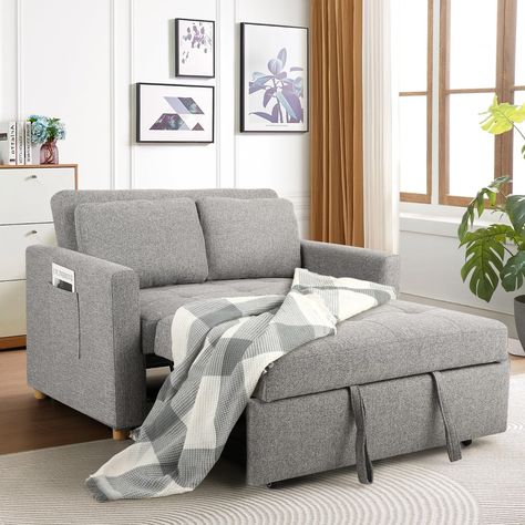 PRICES MAY VARY. ⭐【𝟯-𝗶𝗻-𝟭 𝗖𝗼𝗻𝘃𝗲𝗿𝘁𝗶𝗯𝗹𝗲】:The sleeper sofa bed can easily be converted into an armchair, a guest bed, and a recliner. truly realizing the versatility of a sofa. it's perfect for your dorm, apartment and home office. It can also provide a place to stay for overnight friends. It is very practical for a limited small space. ⭐【 𝗦𝗽𝗿𝗶𝗻𝗴 𝗦𝘂𝗽𝗽𝗼𝗿𝘁 & 𝗦𝘁𝘂𝗿𝗱𝘆 𝗙𝗿𝗮𝗺𝗲】: The futon sofa is equipped with independent spring pocket support for comfortable sitting, Sofa Bed Wood, Pull Out Couch Bed, Sofa Bed 2 Seater, Modular Sofa Bed, Grey Sofa Living Room, Pull Out Couch, Folding Sofa Bed, Pull Out Sofa Bed, Chairs For Small Spaces