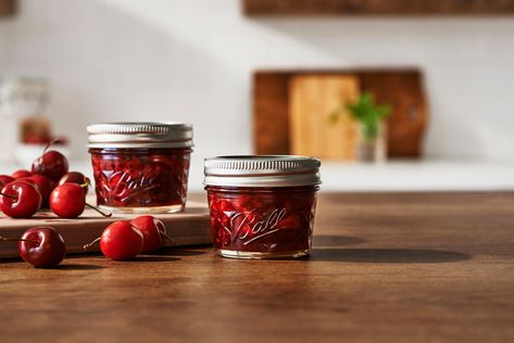 Cherry Jam - Jam Maker Sweet Cherry Jam, Cherry Jam Recipe, Low Sugar Jam Recipes, Jelly Maker, Pectin Recipes, Jam Canning, Cherry Jam Recipes, Jam Maker, Canning Jam Recipes