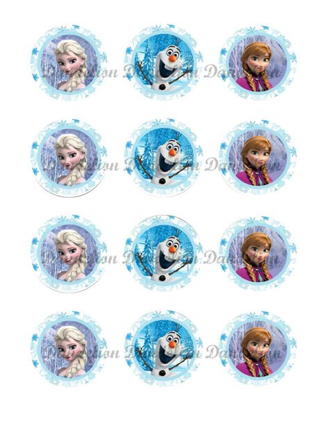 Frozen Cupcake Topper 2 Images Instant by DandelionJewelryDsgn, $1.50 Chocolate Covered Strawberries Cake, Cupcakes Frozen, Frozen Cupcake, Cake Pops Chocolate, Frozen Cupcake Toppers, Frozen Birthday Party Decorations, Frozen Cupcakes, Drink Topper, Elsa Anna Olaf