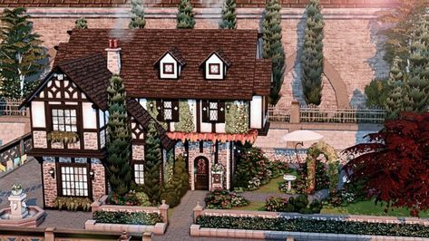 A Tudor style home for the Dreamer family that I recreated from the Sims 2 for my save file! • 📍 30x20 in Windenburg • No CC • Packs Used: NOT pack restricted! • $136,757 Simoleons • 2-3 bedrooms, 2.5 bathrooms (space for 2-4 Sims) Sims Tudor House, Sims 4 Tudor House, Windenburg House Sims 4, Sims 4 Windenburg House, Sims 4 Windenburg, Tudor Home, Cc Packs, Tudor Cottage, Sims Houses