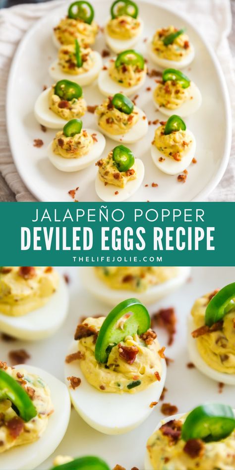 Recipe, Deviled Egg Recipe, Easter Recipe, Snacks, Food, Snack Recipe, Event Recipe, Jalapeno Poppers, Jalapeno Popper Deviled Eggs, Bacon Deviled Eggs Deviled Eggs Jalapeno, Bacon Deviled Eggs Recipe, Deviled Eggs With Bacon, Easter Appetizer, Jalapeno Deviled Eggs, Eggs With Bacon, Jalapeno Bacon, Devilled Eggs Recipe Best, Easter Food Appetizers