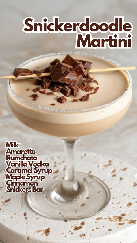 Amaretto Martini, Snickerdoodle Martini, Dessert Martinis, Martini Variations, Amaretto Recipes, Amaretto Cocktails, Rumchata Cocktails, Dessert Cocktails, Cocktail Cards