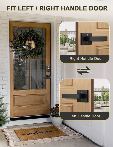 Elevate your door's style with Tinewa's Black Keyless Square Levers Handles. A modern touch of security and sophistication. 🔑🚪 #tinewa #SmartLocks #HomeSecurity #Innovation #SecureLiving #KeylessEntry #HomeDecor Door Knob Lock, Black Door Knobs, Closet Door Knobs, Digital Lock, Hall Closet, Door Lever, Closet Door, White Doors, Door Levers