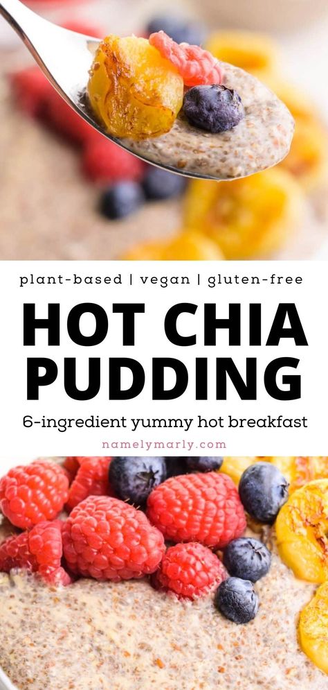 Start your day off right with this delicious, creamy hot chia pudding! This easy-to-make breakfast is packed with nutrition, as chia seeds are an excellent source of Omega-3 fatty acids. Top it with your favorite fruits, nuts, and seeds for the perfect way to start off your day. Enjoy the warm, comforting flavors of our chia pudding, and feel good knowing it's a healthy and wholesome breakfast option. Chia Pudding Breakfast, Easy To Make Breakfast, Healthy Food Habits, Chia Seed Pudding, Nutritious Breakfast, Best Vegan Recipes, Healthy Diet Recipes, Vegan Dessert Recipes, Healthy Food Choices