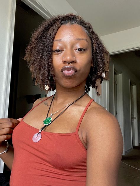 Starter Locs 4b Hair, Very Short Starter Locs, Short Loc Styles For Women Locks, Cute Nose Piercings, Dreadlock Style, Short Locs Hairstyles, Natural Curls Hairstyles, Natural Hair Braids, Pretty Hair Color