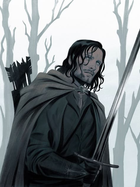 stephanie 🌶 on Twitter: "Aragorn 🍃✨ for last months Patreon illustration… " Aragorn Outfit, Aragorn Lotr, John Howe, Hobbit Art, Arte Nerd, Middle Earth Art, Into The West, Tolkien Art, Lotr Art