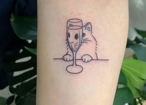 stef r. on Twitter: "Been doing some polls on Zoom to start all my class periods. Here’s the last two days. https://t.co/l8s4Zm2N7R" / Twitter Wine Glass Tattoo, Wine Tattoo, Beer Tattoos, Tattoos For Lovers, Cat Tattoos, Inspiration Tattoos, Cat Tattoo Designs, Latest Tattoos, Cute Tiny Tattoos