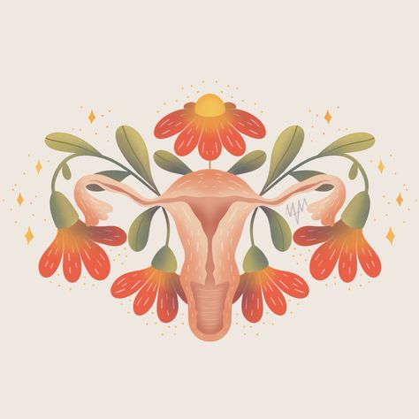 Check the link for more artwork Uterus With Flowers, Flowers And Leaves, Retro Style, Rooster, Retro Fashion, Flowers, Animals, Art