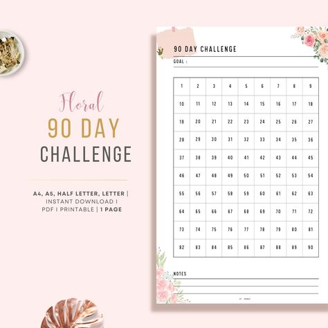 Habit Challenge, 60 Day Challenge, 100 Day Challenge, Gratitude Challenge, 90 Day Challenge, Routine Planner, Cute Planner, Habit Forming, Day Challenge