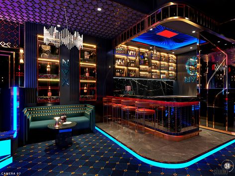 Private Room Club, Bar Private Room, Luxury Night Club, Karaoke Lounge, Bar Lounge Design, Neon Demon, Dj Room, Arcade Room, Antique Wall Decor