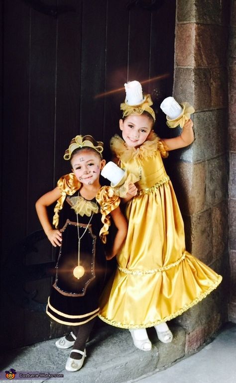 Cogsworth+and+Lumiere+-+2015+Halloween+Costume+Contest+via+@costume_works Lumiere And Babette, Candlestick Costume, Lumiere Costume, Cogsworth Costume, Cogsworth And Lumiere, Candle Costume, 2015 Halloween Costumes, Disney Characters Costumes, Beauty And The Beast Costume